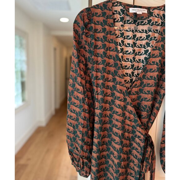 Emerson Fry Black and Brown Patterned Midi Dress - Picture 3 of 8